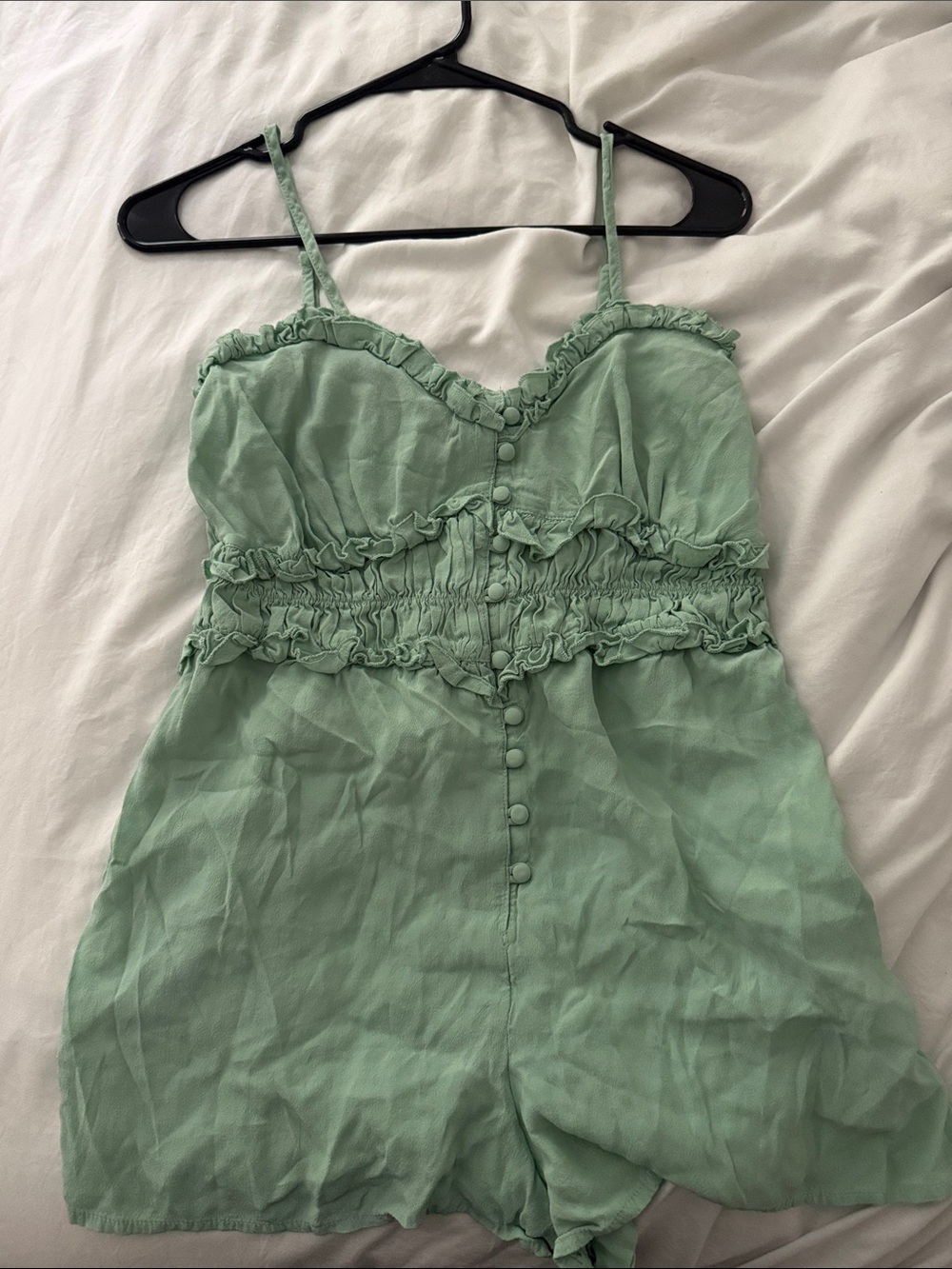 Women’s Mint Green Ruffle Romper - ASOS